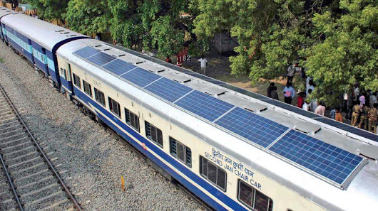 Indian Railway, solar train, DEMU, diesel electric multiple unit, Solar in delhi