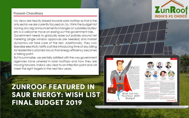 ZunRoof's Opinion On Net Metering Policies - Budget 2019