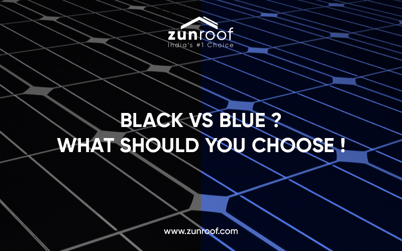 blue solar panels , black solar panels